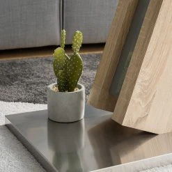 Fredriks Couchtisch Bleik - Sicherheitsglas / Edelstahl - Eiche Dekor / Silber -Wohnzimmermöbel boutique en ligne 1000123772 190226 06172700008 GALLERYIMAGES P000000001000123772