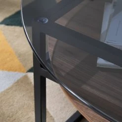 Studio Copenhagen Couchtisch Sumstad - Rauchglas / Metall - Nussbaum / Schwarz -Wohnzimmermöbel boutique en ligne 1000123773 190321 17260300005 GALLERYIMAGES P000000001000123773