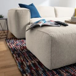 Studio Copenhagen Polsterhocker HUDSON - Webstoff Saia: Beige -Wohnzimmermöbel boutique en ligne 1000123835 201113 17410900018 MOOD DETAILS P000000001000123835 mood