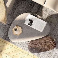 Jack & Alice Couchtisch Sherry ll - Marmor Hellgrau Dekor / Gold -Wohnzimmermöbel boutique en ligne 1000125121 200514 05402900004 DETAILS P000000001000125121