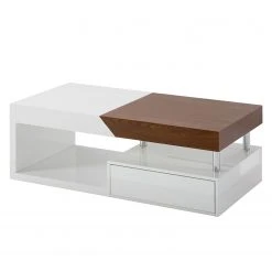 Fredriks Couchtisch Smithers - Walnuss Dekor / Hochglanz Weiß