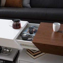 Fredriks Couchtisch Smithers - Walnuss Dekor / Hochglanz Weiß -Wohnzimmermöbel boutique en ligne 1000125747 181116 08371405 GALLERYIMAGES P000000001000125747