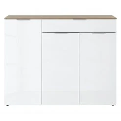 Germania Sideboard Cetano - Hochglanz Weiß / Eiche Navarra Dekor - Breite: 134 cm -Wohnzimmermöbel boutique en ligne 1000126224 180727 08195133 GALLERYIMAGES P000000001000126224