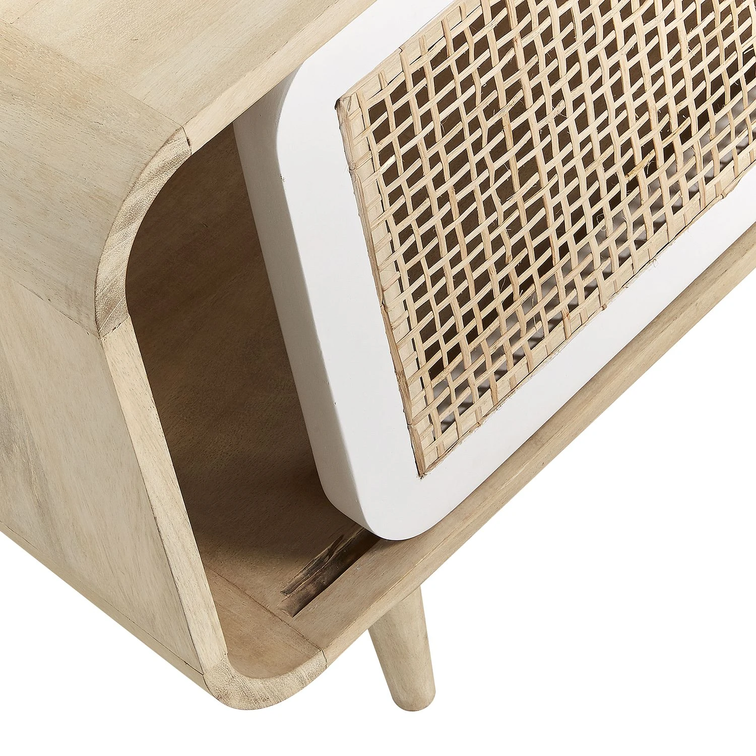 Norrwood TV-Lowboard Gunnebo - Mango massiv - Mango / Weiß 4 Norrwood TV-Lowboard Gunnebo - Mango massiv - Mango / Weiß – Bild 4