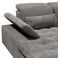 Fredriks Wohnlandschaft San Benito - Microfaser Ranu: Steingrau - Longchair davorstehend links / Ottomane rechts -Wohnzimmermöbel boutique en ligne 1000127680 180820 132106800 GALLERYIMAGES P000000001000127680