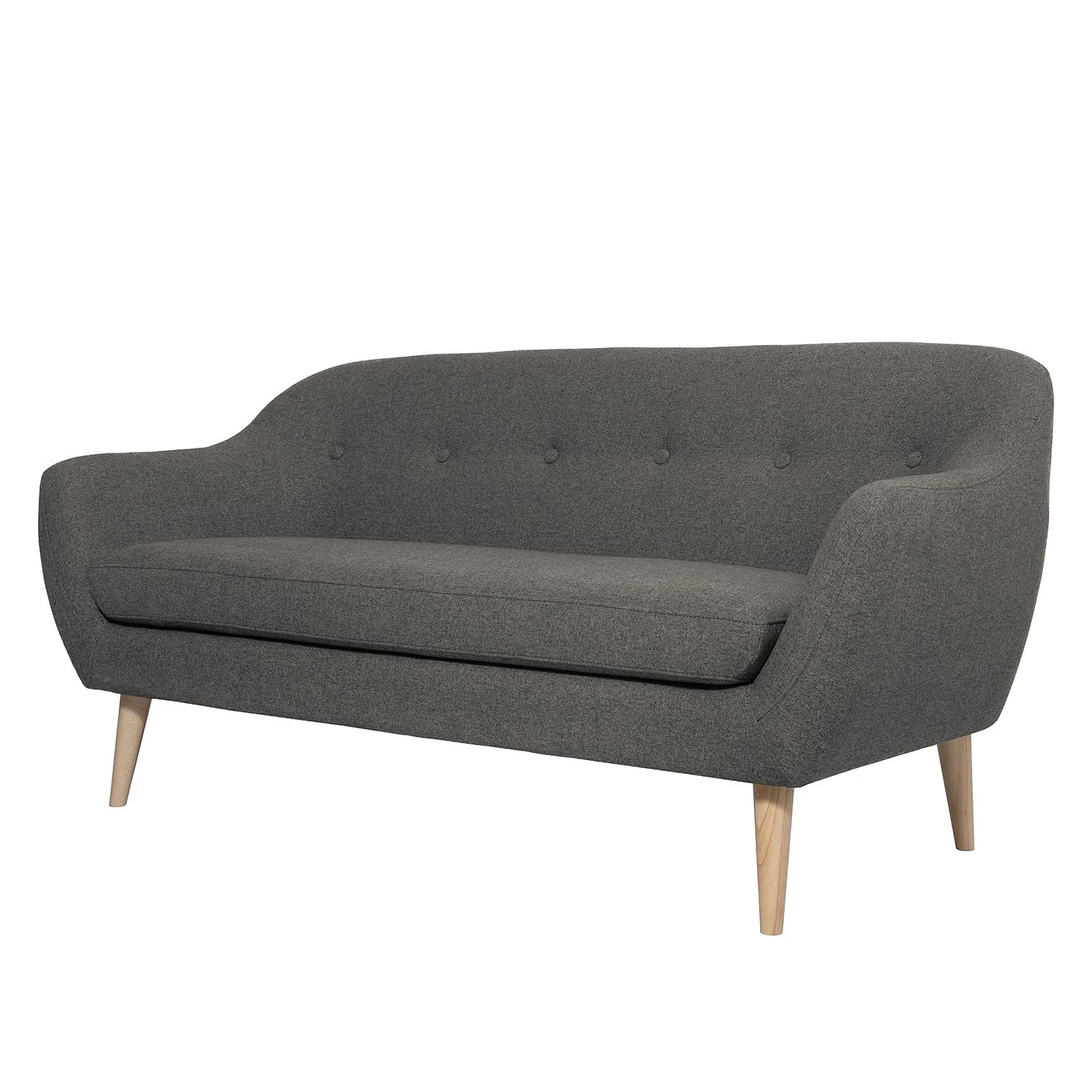 Mørteens Sofa Lamia (2,5-Sitzer) - Webstoff - Dunkelgrau 1 Mørteens Sofa Lamia (2,5-Sitzer) - Webstoff - Dunkelgrau