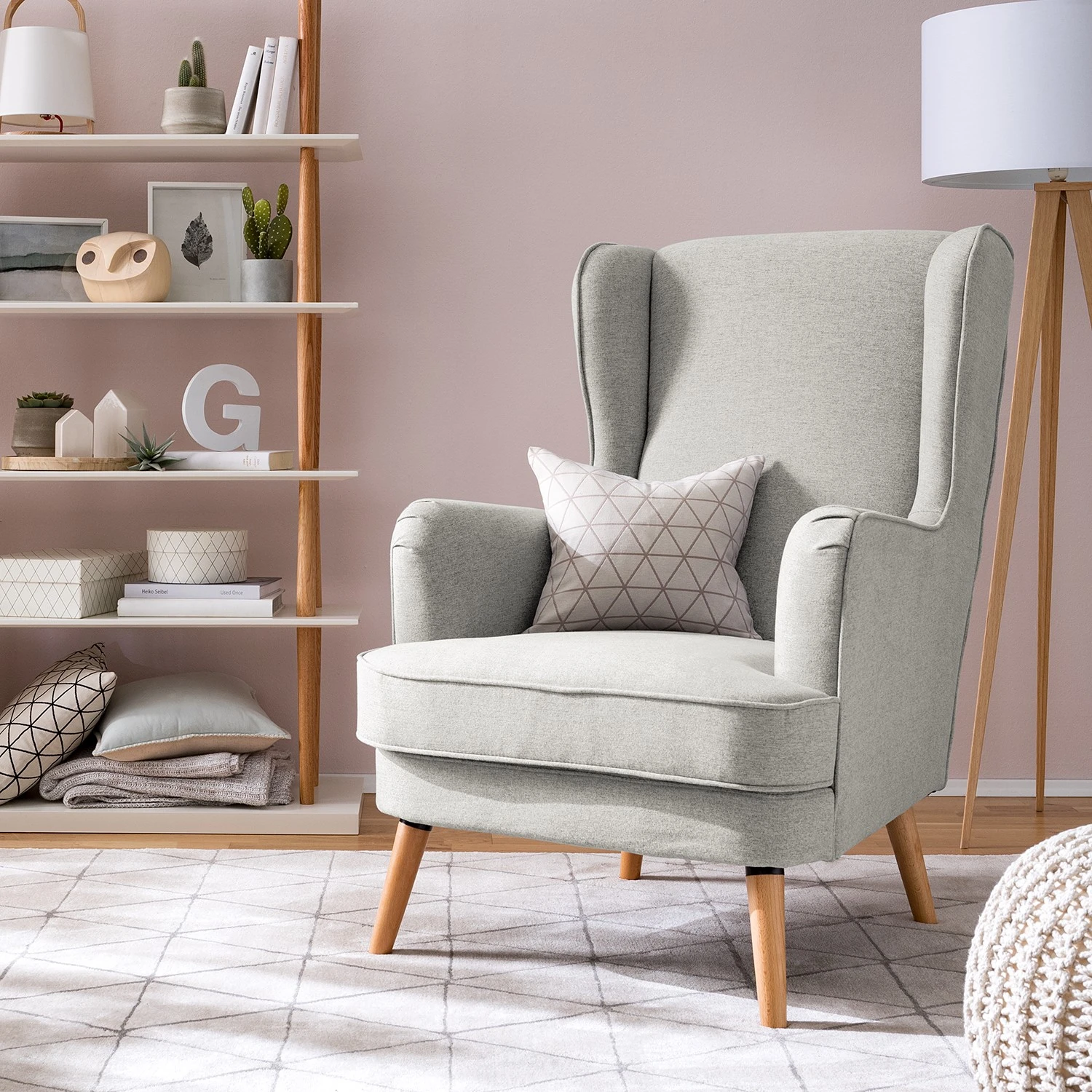 Jack & Alice Ohrensessel Limeri - Filz Blix: Hellgrau - Ohne Hocker 2 Jack & Alice Ohrensessel Limeri - Filz Blix: Hellgrau - Ohne Hocker – Bild 2