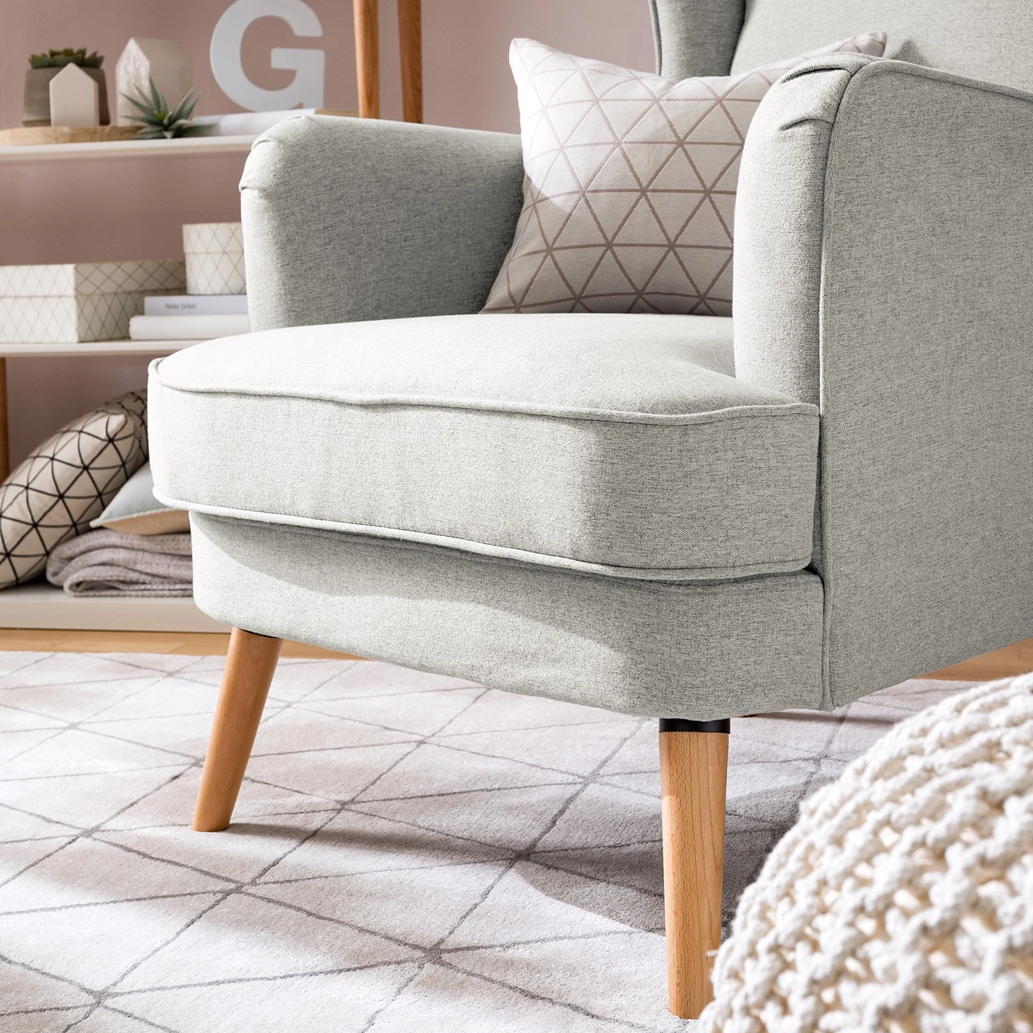 Jack & Alice Ohrensessel Limeri - Filz Blix: Hellgrau - Ohne Hocker 6 Jack & Alice Ohrensessel Limeri - Filz Blix: Hellgrau - Ohne Hocker – Bild 6