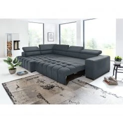 Loftscape Ecksofa Masaya - Microfaser Enza: Blaugrau - Ottomane davorstehend links - Mit Schlaffunktion -Wohnzimmermöbel boutique en ligne 1000128326 180809 143031123 MOOD GALLERYIMAGES P000000001000128326 mood
