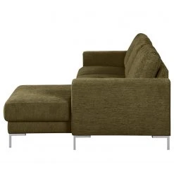Fredriks Ecksofa Fiesta I - Strukturstoff - Olivgrün - Longchair davorstehend rechts - Ohne Schlaffunktion -Wohnzimmermöbel boutique en ligne 1000128873 211015 15510100391 DETAILS P000000001000128873