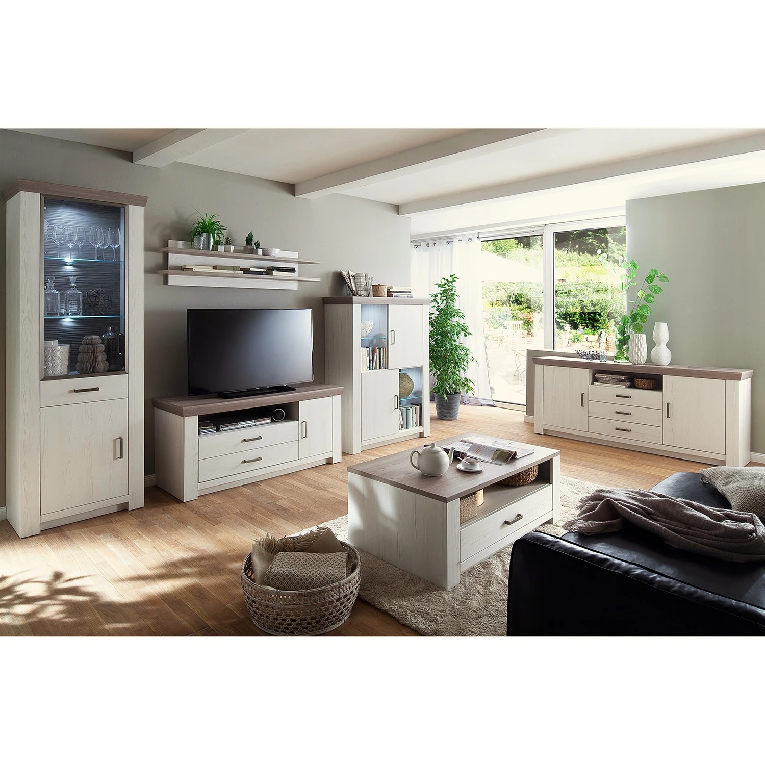 Ridgevalley Standvitrine Pontile - Pinie Aurelio Dekor / Eiche Nelson Dekor 2 Ridgevalley Standvitrine Pontile - Pinie Aurelio Dekor / Eiche Nelson Dekor – Bild 2