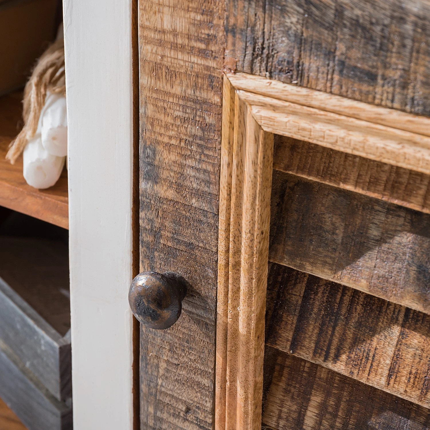 Maison Belfort TV-Lowboard Newhaven - Mango teilmassiv - Mango / Weiß 12 Maison Belfort TV-Lowboard Newhaven - Mango teilmassiv - Mango / Weiß – Bild 12