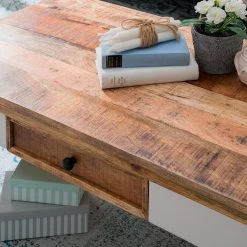 Maison Belfort Couchtisch Newhaven - Mango massiv - Mango / Weiß -Wohnzimmermöbel boutique en ligne 1000128950 190604 14304300008 GALLERYIMAGES P000000001000128950