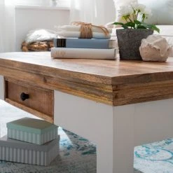 Maison Belfort Couchtisch Newhaven - Mango massiv - Mango / Weiß -Wohnzimmermöbel boutique en ligne 1000128950 190604 14304300010 GALLERYIMAGES P000000001000128950