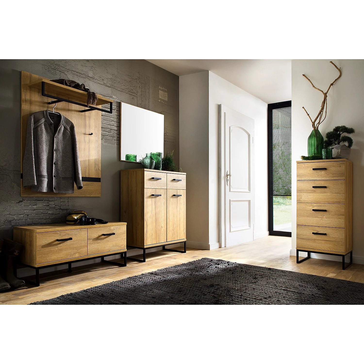 Red Living Kommode Krokby I - Eiche Grandson Dekor / Schwarz 2 Red Living Kommode Krokby I - Eiche Grandson Dekor / Schwarz – Bild 2