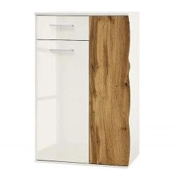 Loftscape Kommode Vantaa I - Hochglanz Weiß / Eiche Dekor