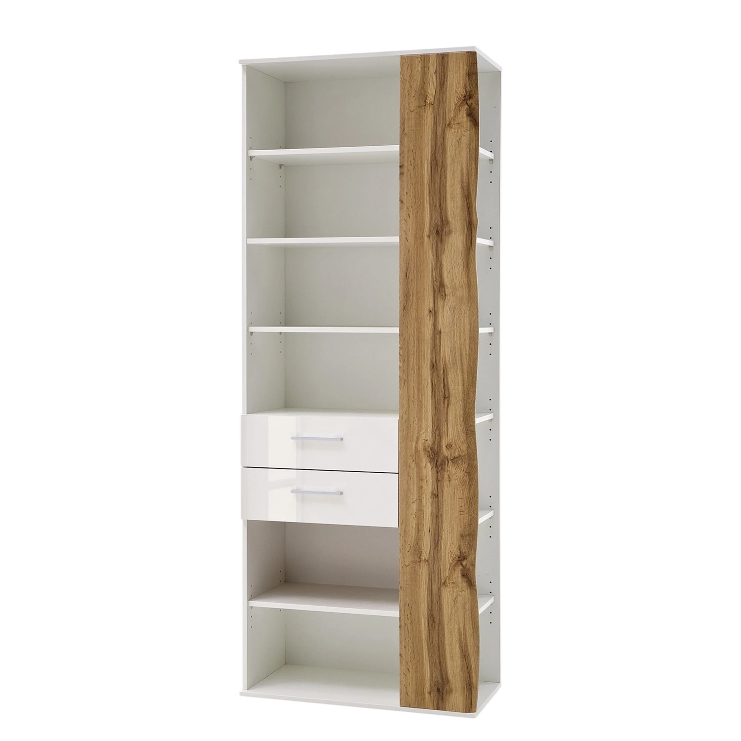 Loftscape Regal Vantaa - Hochglanz Weiß / Eiche Dekor 1 Loftscape Regal Vantaa - Hochglanz Weiß / Eiche Dekor