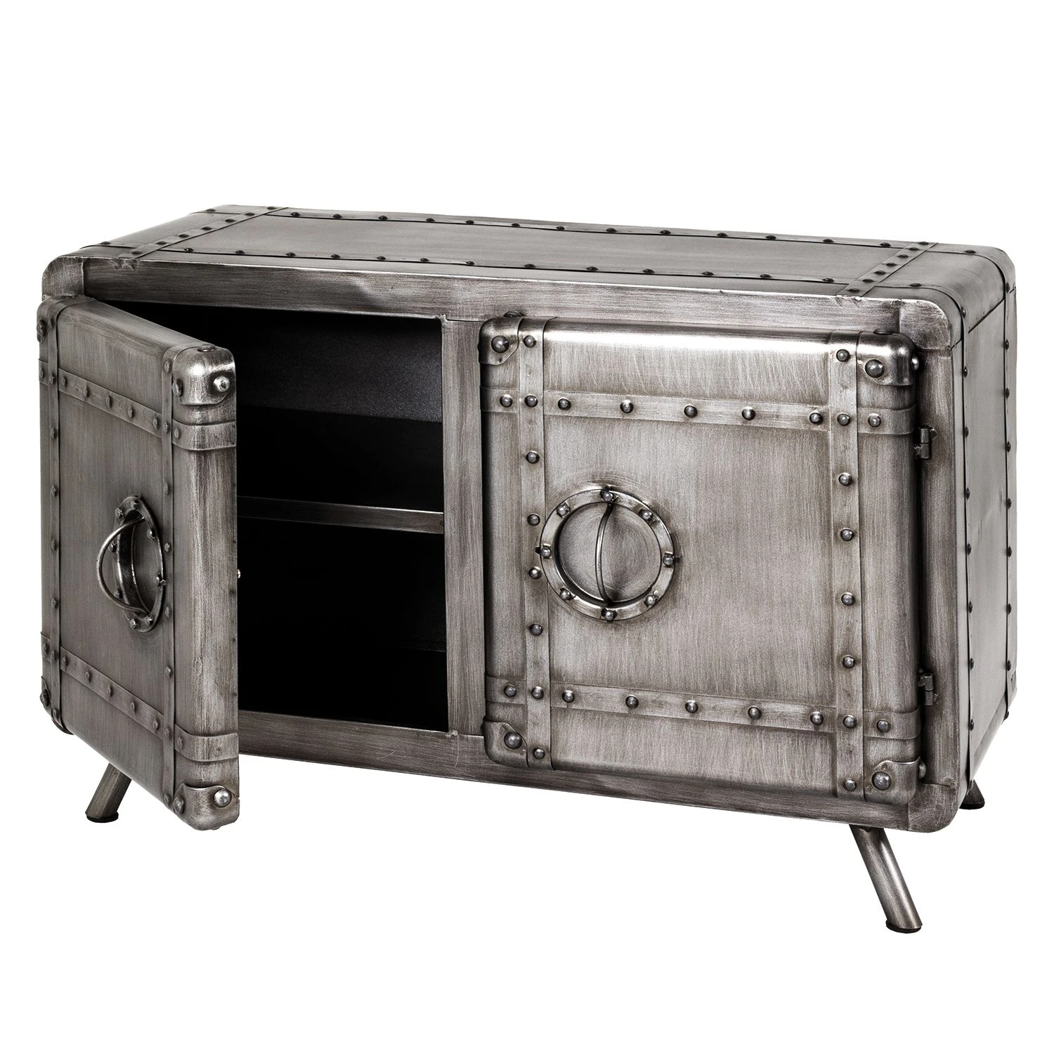 Red Living TV-Lowboard Brentford - Stahl - Grau 2 Red Living TV-Lowboard Brentford - Stahl - Grau – Bild 2