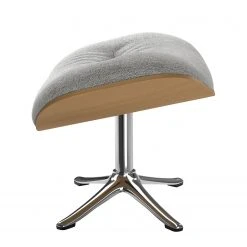 Studio Copenhagen Polsterhocker Anderson II - Webstoff Saia: Hellgrau - Chrom glänzend - Eiche -Wohnzimmermöbel boutique en ligne 1000131537 181212 16504600292 GALLERYIMAGES P000000001000131537