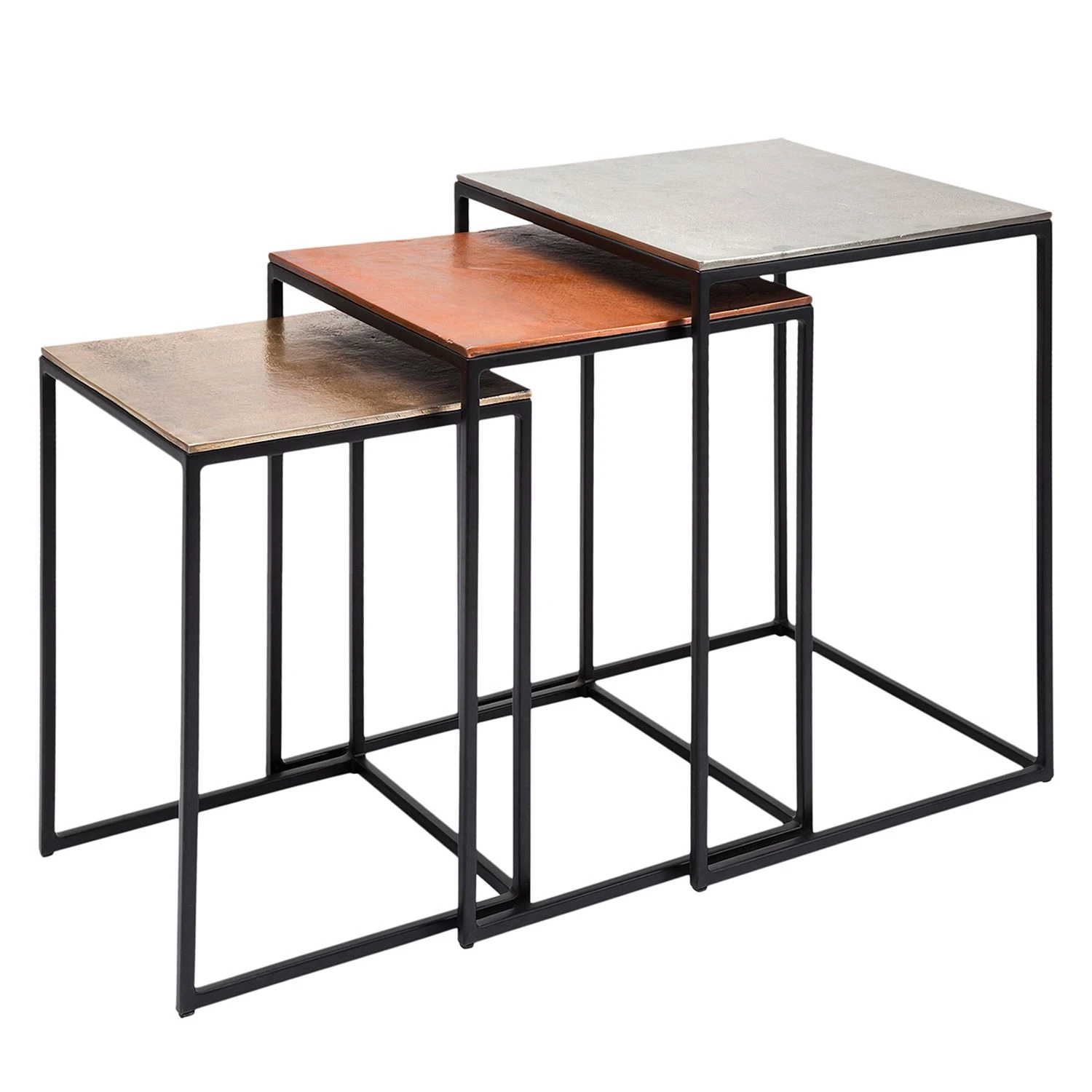 Kare Design Beistelltisch Loft Square (3er-Set) - Aluminium / Stahl - Schwarz 1 Kare Design Beistelltisch Loft Square (3er-Set) - Aluminium / Stahl - Schwarz