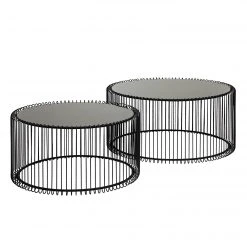 Kare Design Couchtisch Wire (2er-Set) - Glas / Stahl - Schwarz -Wohnzimmermöbel boutique en ligne 1000132043 181017 11370744 GALLERYIMAGES P000000001000132043