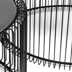 Kare Design Couchtisch Wire (2er-Set) - Glas / Stahl - Schwarz -Wohnzimmermöbel boutique en ligne 1000132043 190305 14281000023 GALLERYIMAGES P000000001000132043