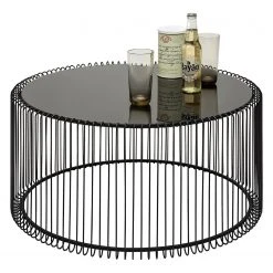 Kare Design Couchtisch Wire (2er-Set) - Glas / Stahl - Schwarz -Wohnzimmermöbel boutique en ligne 1000132043 190305 14281000024 GALLERYIMAGES P000000001000132043