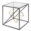 Kare Design Beistelltisch Prisma - Glas / Edelstahl - Schwarz / Gold