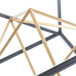 Kare Design Beistelltisch Prisma - Glas / Edelstahl - Schwarz / Gold -Wohnzimmermöbel boutique en ligne 1000132047 181017 11370960 GALLERYIMAGES P000000001000132047