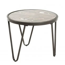 Red Living Beistelltisch Leuca I - Glas / Metall - Tanne / Schwarz