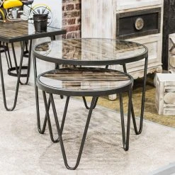 Red Living Beistelltisch Leuca I - Glas / Metall - Tanne / Schwarz 6 Red Living Beistelltisch Leuca I - Glas / Metall - Tanne / Schwarz -Wohnzimmermöbel boutique en ligne 1000132050 180920 08065203 MOOD GALLERYIMAGES P000000001000132050 mood