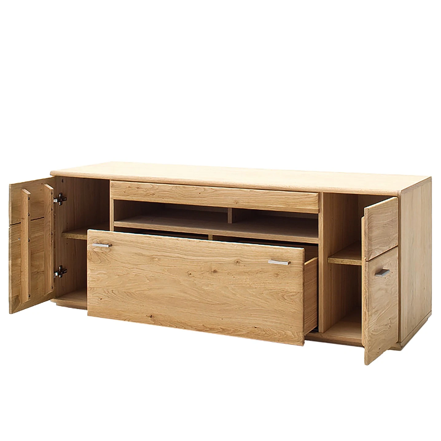 Naturoo TV-Lowboard Vilela - Eiche teilmassiv - Eiche Bianco / Eiche Bianco Dekor - Breite: 150 cm 3 Naturoo TV-Lowboard Vilela - Eiche teilmassiv - Eiche Bianco / Eiche Bianco Dekor - Breite: 150 cm – Bild 3