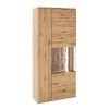 Naturoo Vitrinenschrank Ristiina - Eiche teilmassiv - Eiche Bianco / Eiche Bianco Dekor