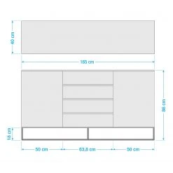 Fredriks Sideboard Zaddy II - Weiß -Wohnzimmermöbel boutique en ligne 1000134696 190925 15560700004 SKETCH DETAILS P000000001000134696 sketch