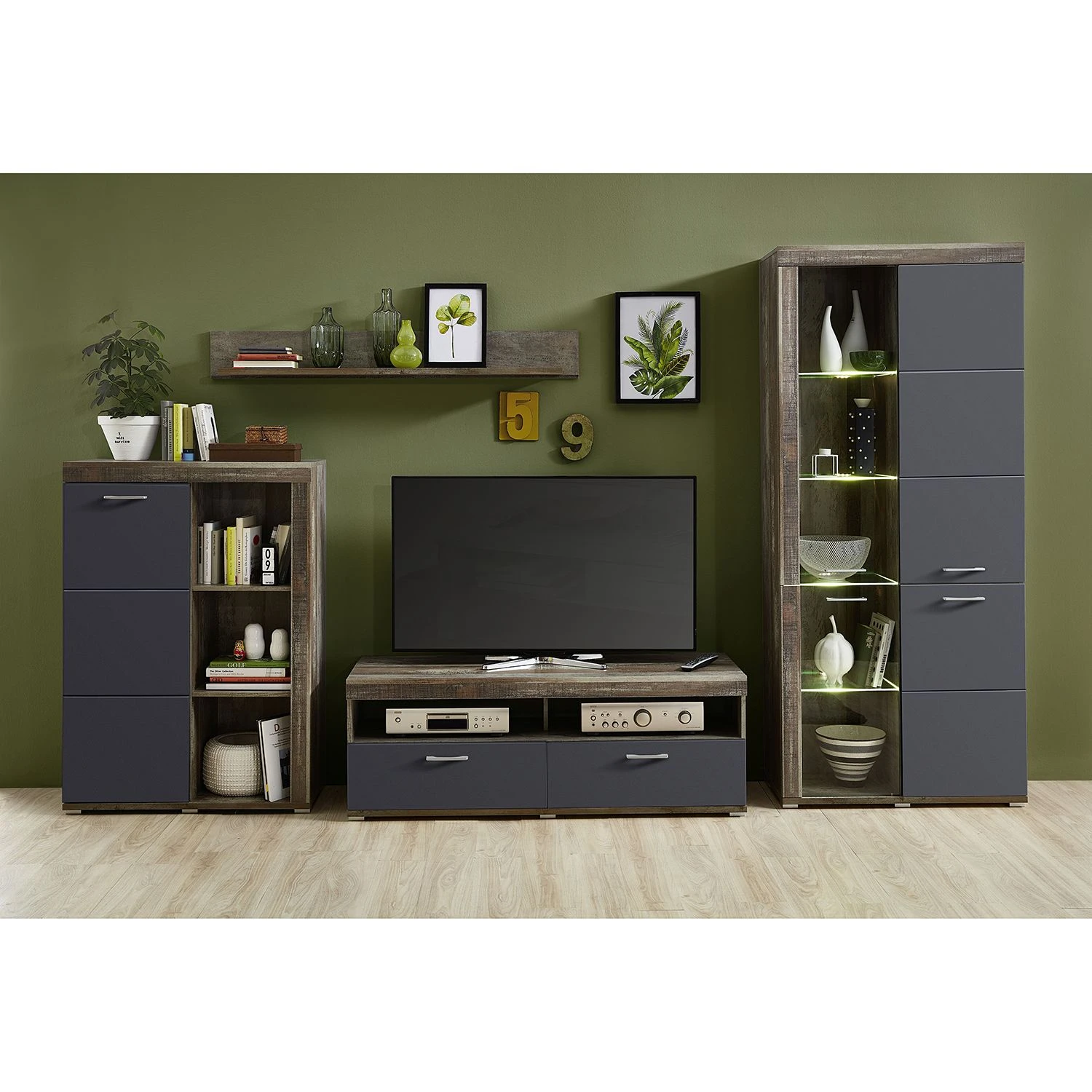 Loftscape Kommode Polis - Matt Grau / Driftwood Dekor 3 Loftscape Kommode Polis - Matt Grau / Driftwood Dekor – Bild 3