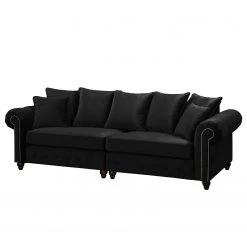 Jack & Alice Bigsofa Solita - Samt - Schwarz - Ohne Hocker