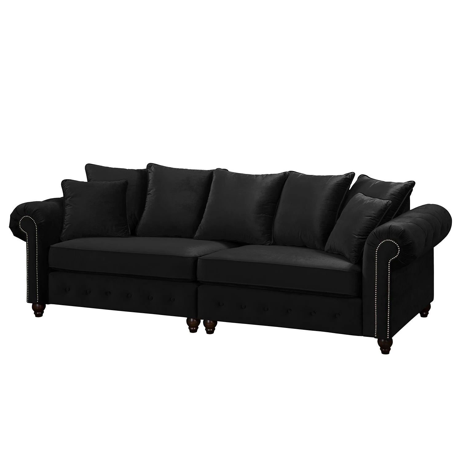 Jack & Alice Bigsofa Solita - Samt - Schwarz - Ohne Hocker 1 Jack & Alice Bigsofa Solita - Samt - Schwarz - Ohne Hocker