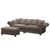 Maison Belfort Bigsofa Pacoa - Antiklederlook - Dunkelbraun - Mit Hocker