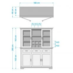 Ridgevalley Buffet Jasmund - Pinie Weiß Dekor -Wohnzimmermöbel boutique en ligne 1000136054 190405 14520500023 GALLERYIMAGES P000000001000136054