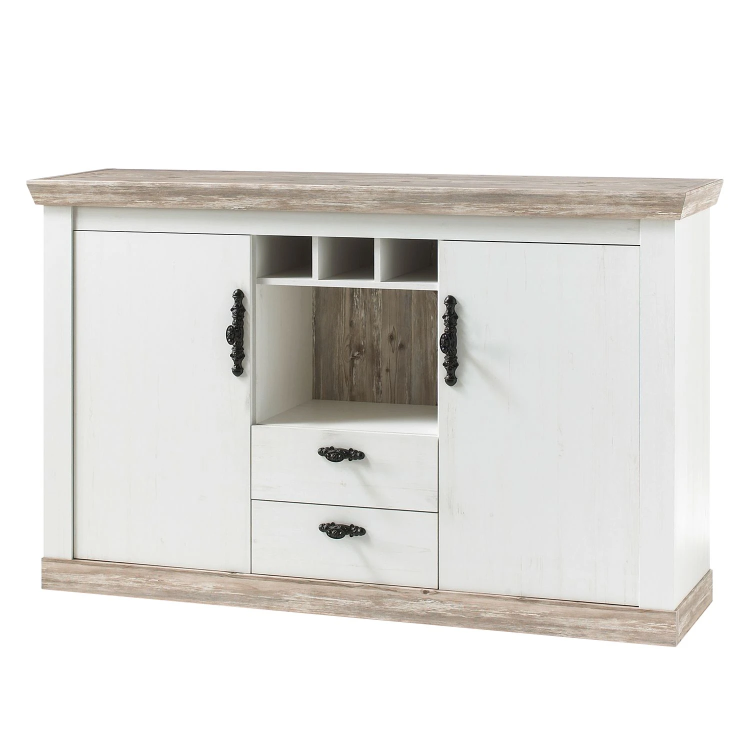 Ridgevalley Sideboard Lewk - Pinie Weiß Dekor / Pinie Dekor 1 Ridgevalley Sideboard Lewk - Pinie Weiß Dekor / Pinie Dekor