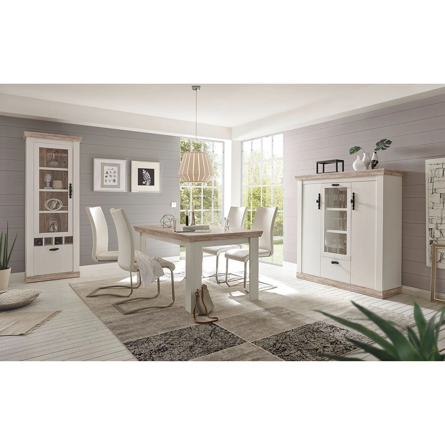 Ridgevalley Highboard Lewk IV - Pinie Weiß Dekor / Pinie Dekor 4 Ridgevalley Highboard Lewk IV - Pinie Weiß Dekor / Pinie Dekor – Bild 4