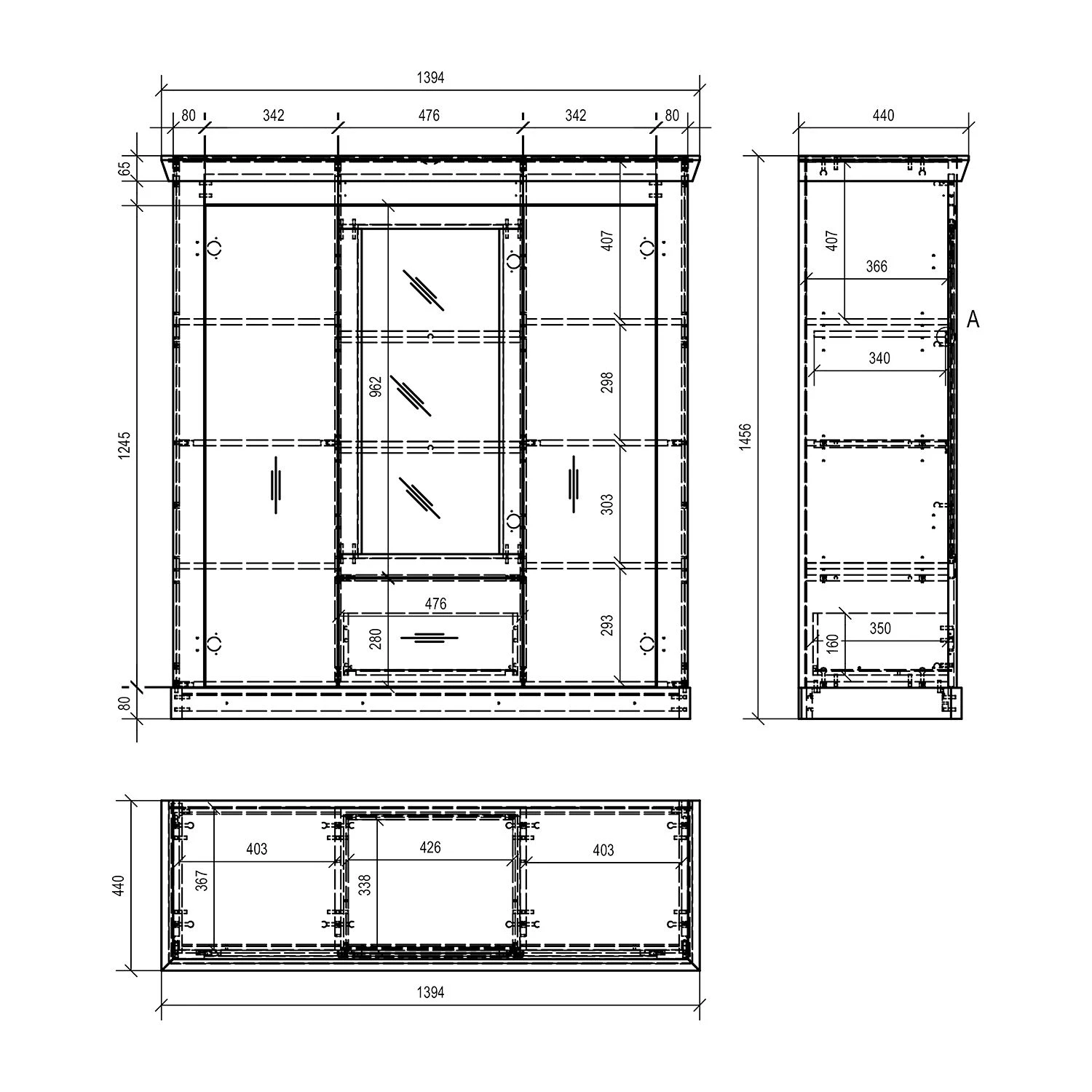 Ridgevalley Highboard Lewk IV - Pinie Weiß Dekor / Pinie Dekor 9 Ridgevalley Highboard Lewk IV - Pinie Weiß Dekor / Pinie Dekor – Bild 9