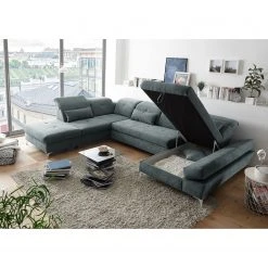 Fredriks Wohnlandschaft Easton - Microfaser - Microfaser Ranu: Anthrazit - Longchair davorstehend rechts / Ottomane links -Wohnzimmermöbel boutique en ligne 1000136743 181026 16490021 MOOD GALLERYIMAGES P000000001000136743 mood