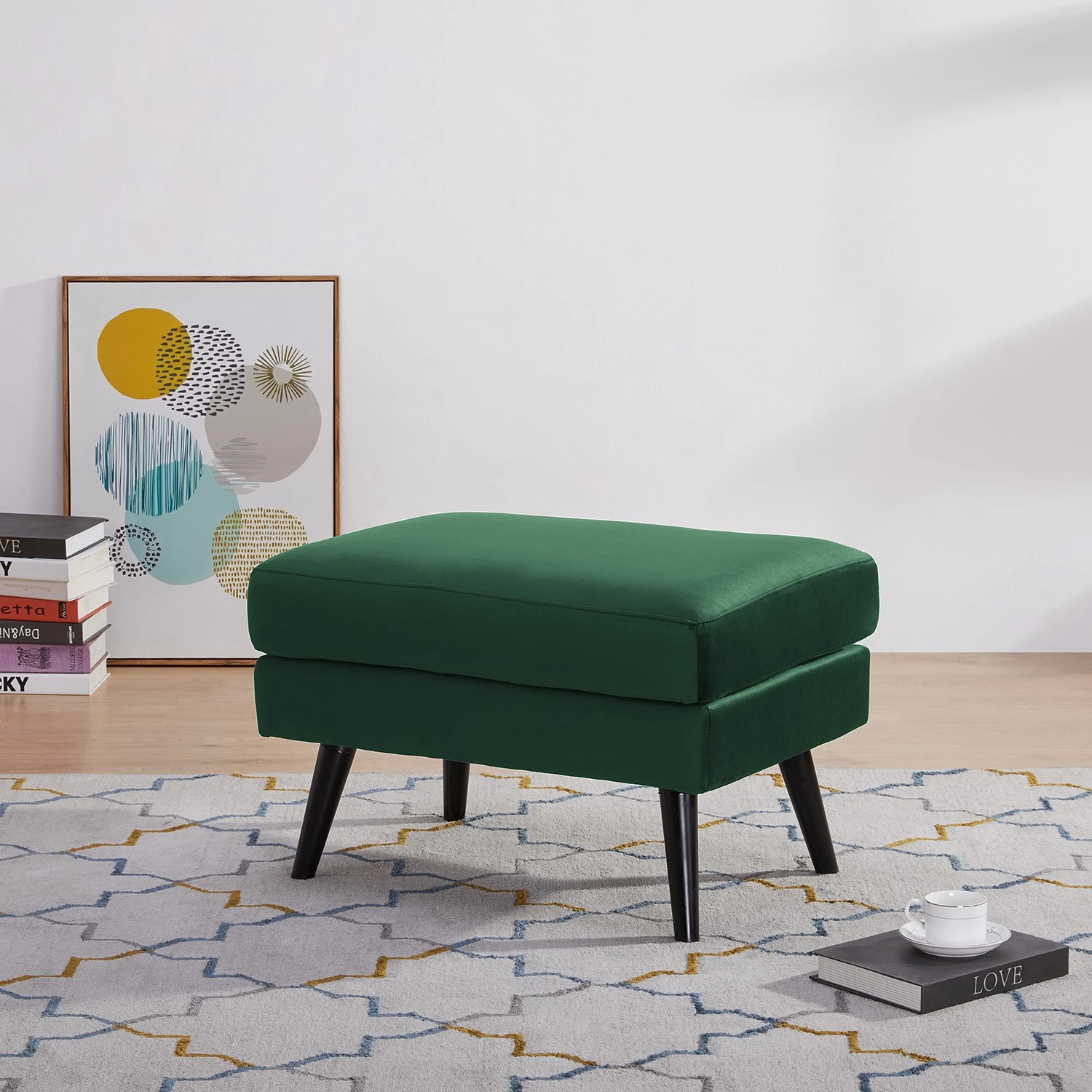 Jack & Alice Polsterhocker Limeri II - Samt - Samt Criada: Dunkelgrün 2 Jack & Alice Polsterhocker Limeri II - Samt - Samt Criada: Dunkelgrün – Bild 2