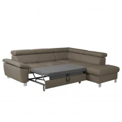 Loftscape Ecksofa Waal I - Echtleder / Kunstleder - Taupe - Ottomane davorstehend rechts - Mit Schlaffunktion -Wohnzimmermöbel boutique en ligne 1000142200 181106 153029934 GALLERYIMAGES P000000001000142200