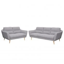 Norrwood Polstergarnitur Lucinda I (3-2) - Webstoff - Lichtgrau