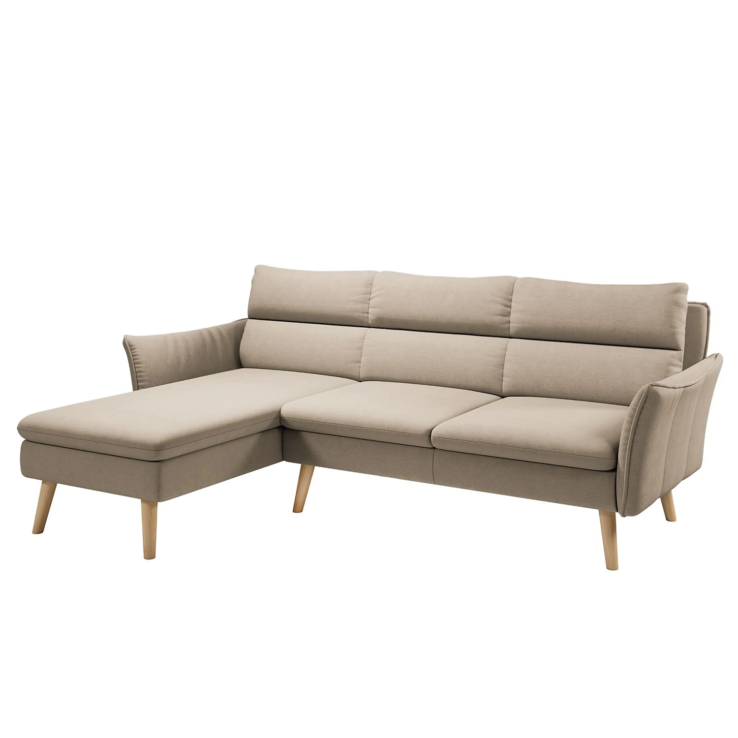 Norrwood Ecksofa Alpine I - Webstoff - Taupe - Longchair davorstehend links 1 Norrwood Ecksofa Alpine I - Webstoff - Taupe - Longchair davorstehend links