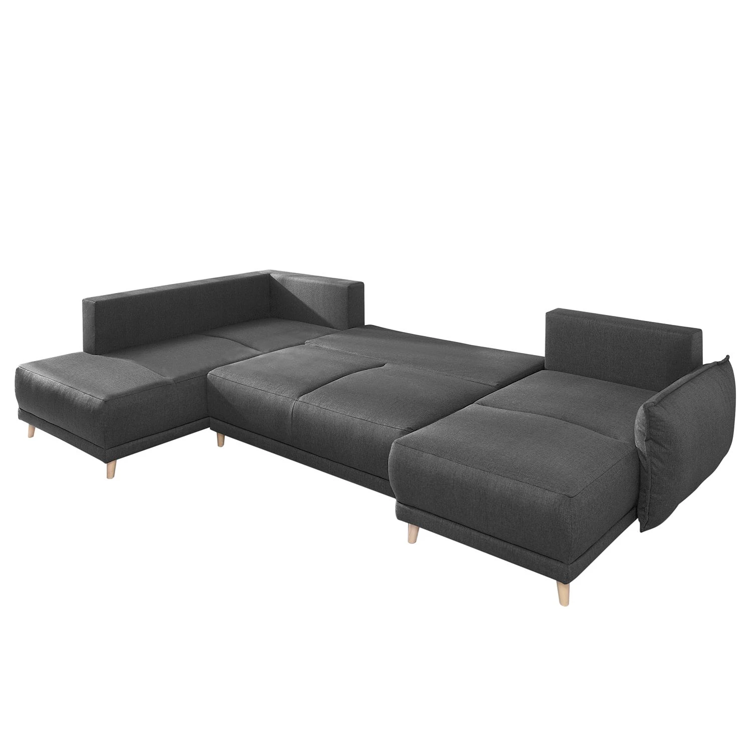 Loftscape Wohnlandschaft Panica I - Webstoff - Schlaffunktion - Dunkelgrau - Ottomane davorstehend links 4 Loftscape Wohnlandschaft Panica I - Webstoff - Schlaffunktion - Dunkelgrau - Ottomane davorstehend links – Bild 4