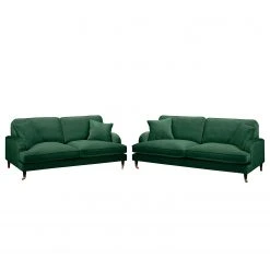 Jack & Alice Polstergarnitur Bethania I (3-2) - Samt - Dunkelgrün