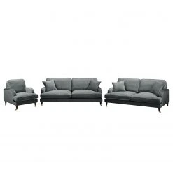 Jack & Alice Polstergarnitur Bethania I (3-2-1) - Samt - Grau